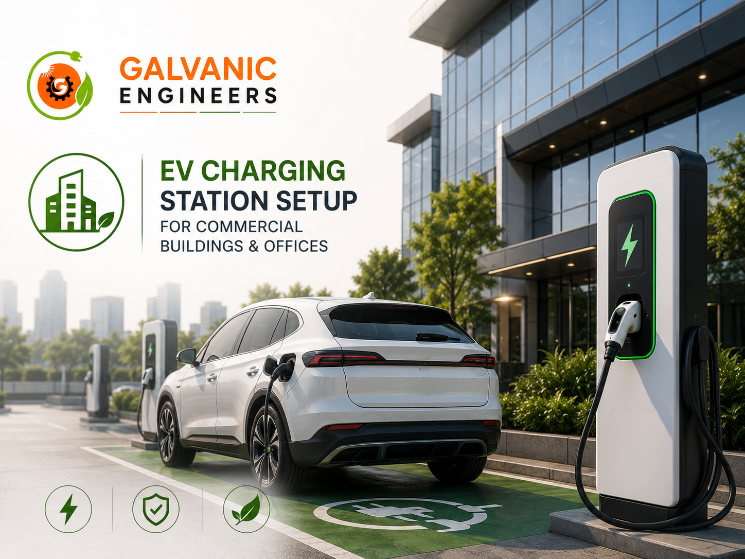 EV Charging Station Setup for Commercial Buildings and Offices